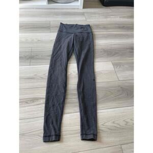 Lululemon 28”‎ Gray Knit Hi Rise Leggings Size 2